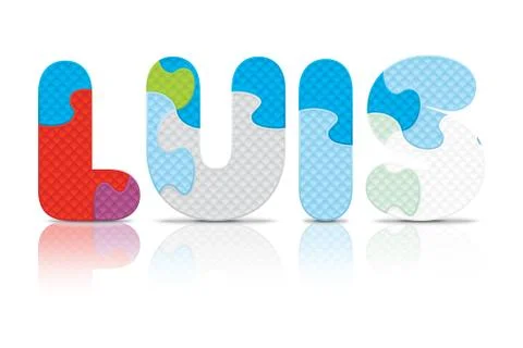 Vector luis written with alphabet puzzle Stock Illustration