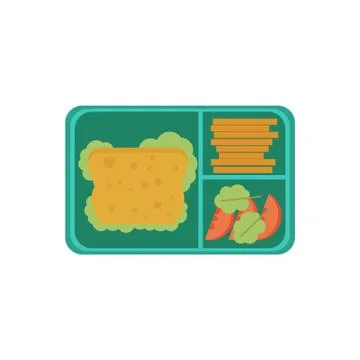 Vector lunchbox with snacks, vegetables イラスト素材