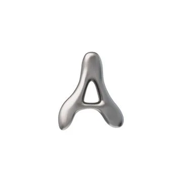 Vector lustrous A stands in 3D, rendered with a chrome appearance on a white Stock Illustration