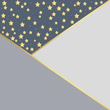 Vector luxury blue background with gold stars. Golden abstract decoration for Stock Illustration