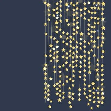 Vector luxury blue background with gold stars. Golden abstract decoration for Stock Illustration
