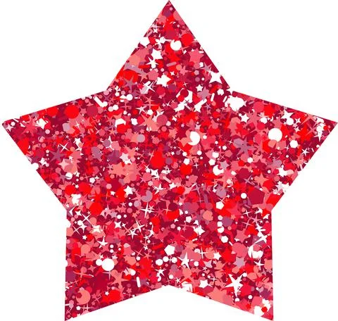 Vector luxury glitter red star. Rating, award and insignia. Illustrazione stock