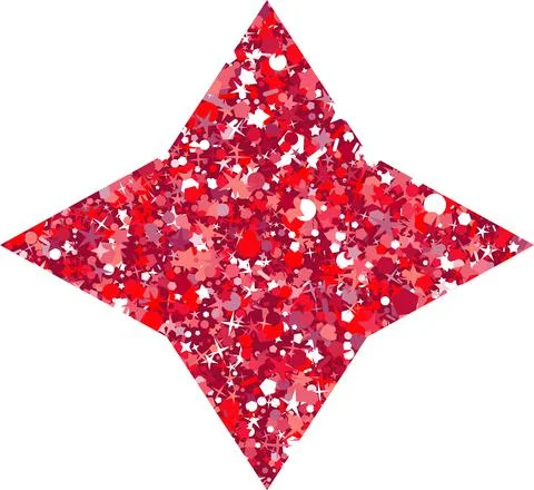 Vector luxury glitter red star. Rating, award and insignia. Illustrazione stock
