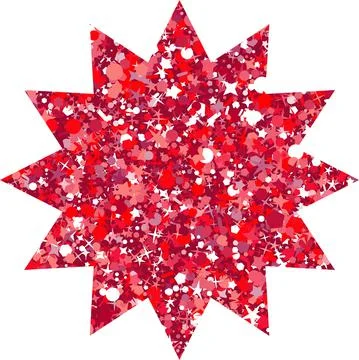 Vector luxury glitter red star. Rating, award and insignia. Stock-Illustration