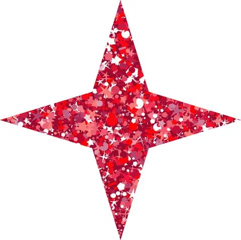 Vector luxury glitter red star. Rating, award and insignia. Stock-Illustration