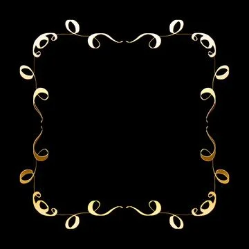 Vector luxury golden calligraphic frame for text. Simple elegant shiny design Stock Illustration