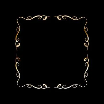 Vector luxury golden calligraphic frame for text. Simple elegant shiny design Stock Illustration
