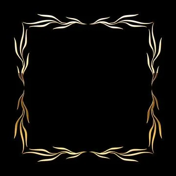 Vector luxury golden calligraphic frame for text. Simple elegant shiny design Stock Illustration