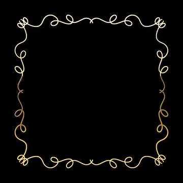 Vector luxury golden calligraphic frame for text. Simple elegant shiny design Stock Illustration
