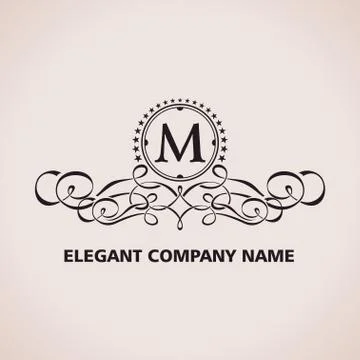 Vector Luxury logo. Calligraphic pattern element Stock Illustration