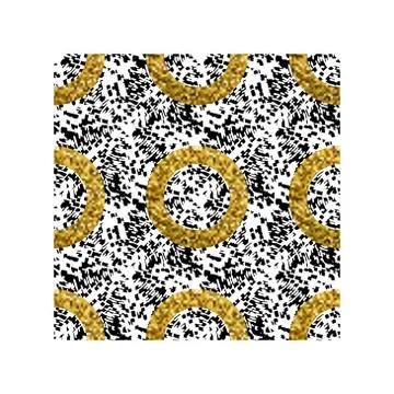Vector luxury seamless pattern with golden rings on a black and white background Stock Illustration