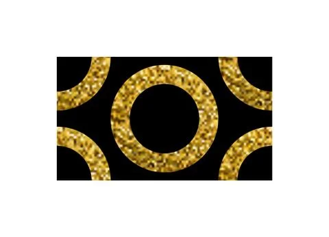 Vector luxury seamless pattern with golden rings on a black background Illustrazione stock