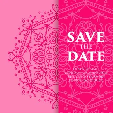Vector luxury wedding invitation with mandala Stock Illustration