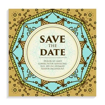 Vector luxury wedding invitation with mandala Illustrazione stock