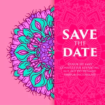 Vector luxury wedding invitation with mandala Stock Illustration