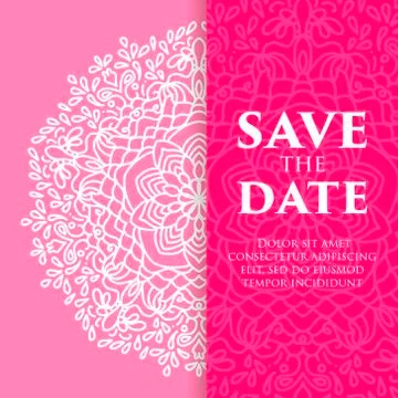 Vector luxury wedding invitation with mandala Stock Illustration