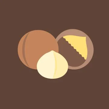Vector macadamia icon, flat design Stock Illustration