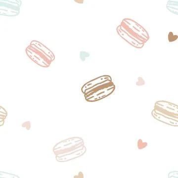 Vector Macaron Love in Pastel Colors seamless pattern background. Perfect for Stock Illustration