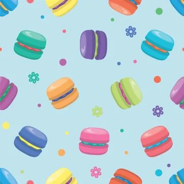 Vector macaron seamless pattern Stock Illustration
