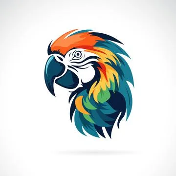 Vector of a macaw bird head design on white background. Wild Animals. 스톡 일러스트