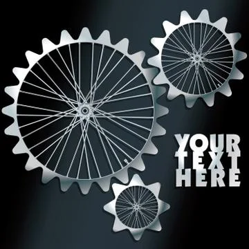 Vector machine gears with spokes background Stock Illustration