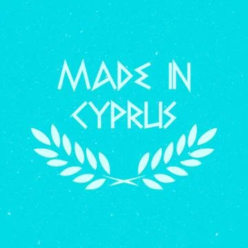 Vector made in Cyprus logo turquoise Text Design illustration Stock Illustration