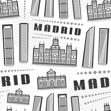 Vector Madrid Seamless Pattern Illustrazione stock