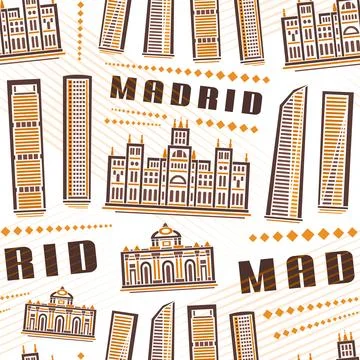 Vector Madrid Seamless Pattern Stock Illustration