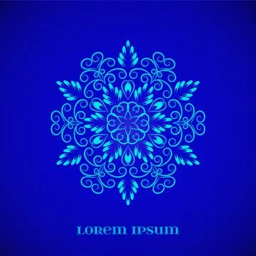 Vector Magic Blue Glow Mandala Stock Illustration