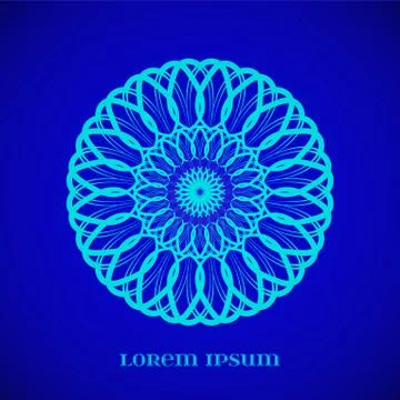 Vector Magic Blue Glow Mandala Stock Illustration