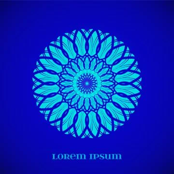 Vector Magic Blue Glow Mandala Stock Illustration