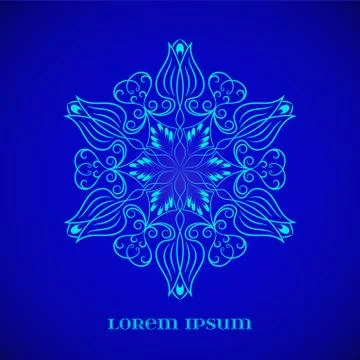 Vector Magic Blue Glow Mandala Stock Illustration