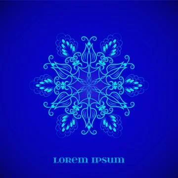 Vector Magic Blue Glow Mandala Stock Illustration