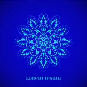 Vector Magic Blue Glow Mandala Stock Illustration