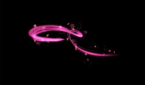 Vector magic effect of pink neon glow on a black background. イラスト素材
