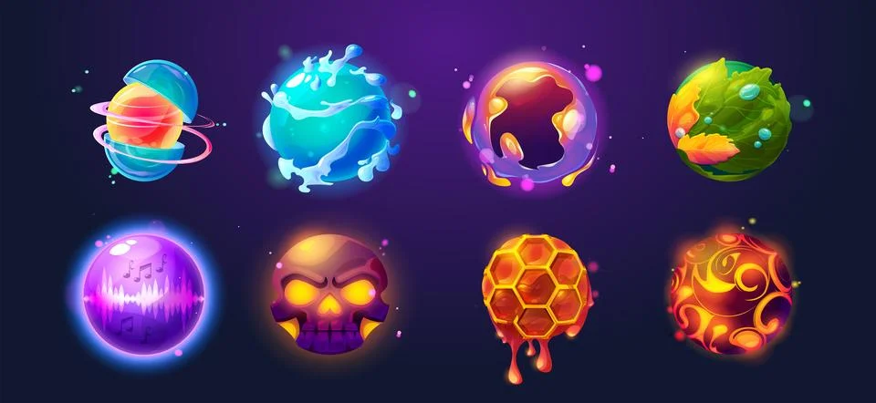 Vector magic energy ball orb icon for fantasy game Illustrazione stock