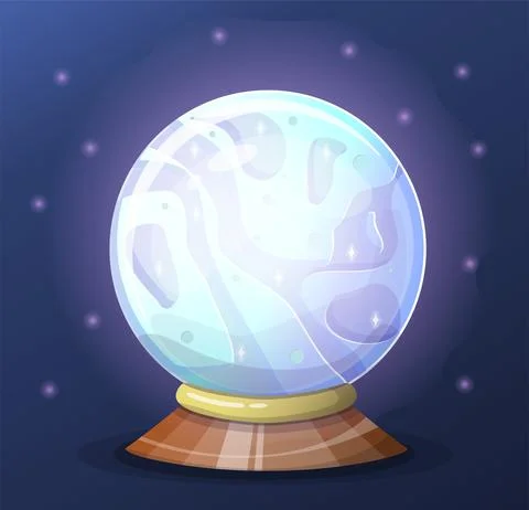 Vector magic fortune sphere glass ball. Witchy Magic Crystal Ball, Fortune Stock Illustration