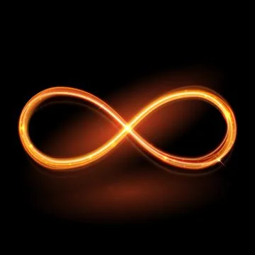 Vector magic glowing light swirl trail. Glitter fire spark wave. Ilustración de archivo