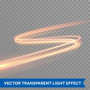 Vector magic glowing light swirl trail. Glitter fire spark wave. Ilustración de archivo