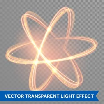 Vector magic glowing light swirl trail. Glitter fire spark wave. Ilustración de archivo