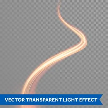 Vector magic glowing light swirl trail. Glitter fire spark wave. Stock Illustration