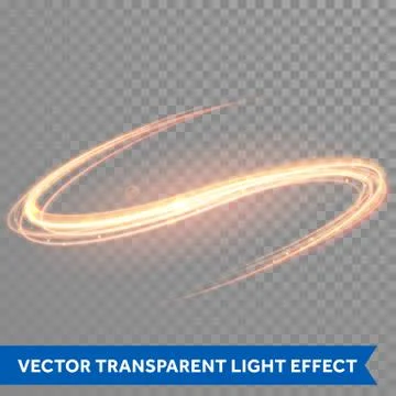 Vector magic glowing light swirl trail. Glitter fire spark wave. Ilustración de archivo
