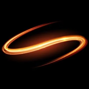 Vector magic glowing spark swirl trail. Bokeh glitter light wave. Stock-Illustration