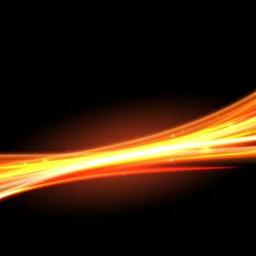 Vector magic glowing spark swirl trail. Bokeh glitter light wave. Ilustración de archivo