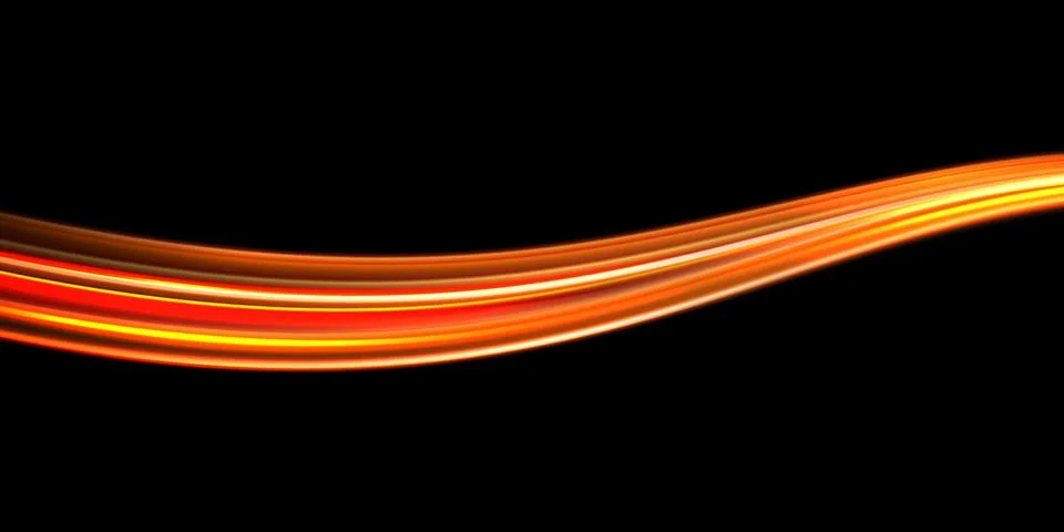 Vector magic glowing spark swirl trail. Bokeh glitter light wave. Ilustración de archivo