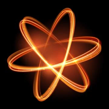 Vector magic gold circle. Glowing fire star. Glitter sparkle swirl. Stock Illustration