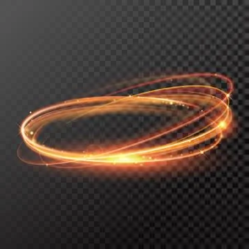 Vector magic gold light trail circle. Glitter sparkle swirl. Stock Illustration