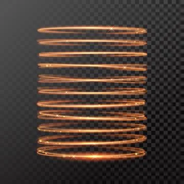 Vector magic gold light trail circle spring tube Stock Illustration