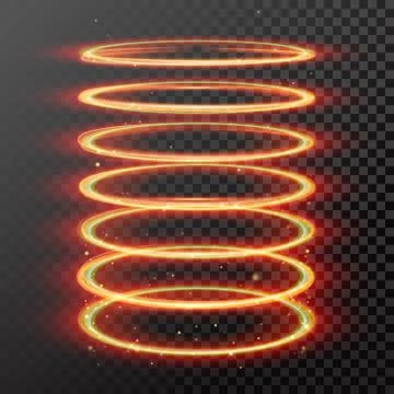 Vector magic gold light trail circle spring tube Stock Illustration