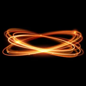 Vector magic gold light trail circle. Glitter sparkle swirl. Stock Illustration